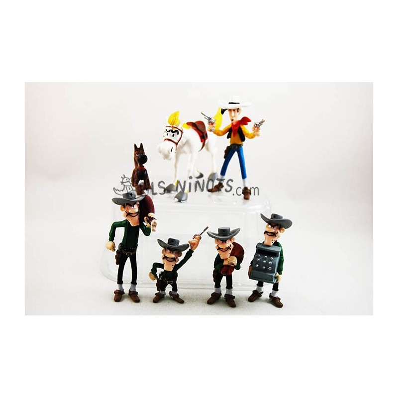 Colección figuras Lucky Luke tubo