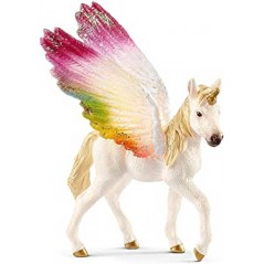 Figurine Licorne ailée arc-en-ciel poulain