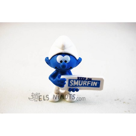 Figura Barrufet amb cartell Smurfin