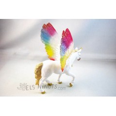 Figurine de licorne arc-en-ciel ailée